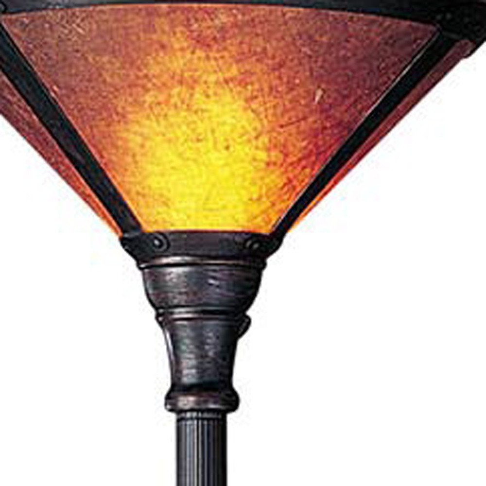 71" Rusted Torchiere Floor Lamp With Brown Dome Shade on a white background