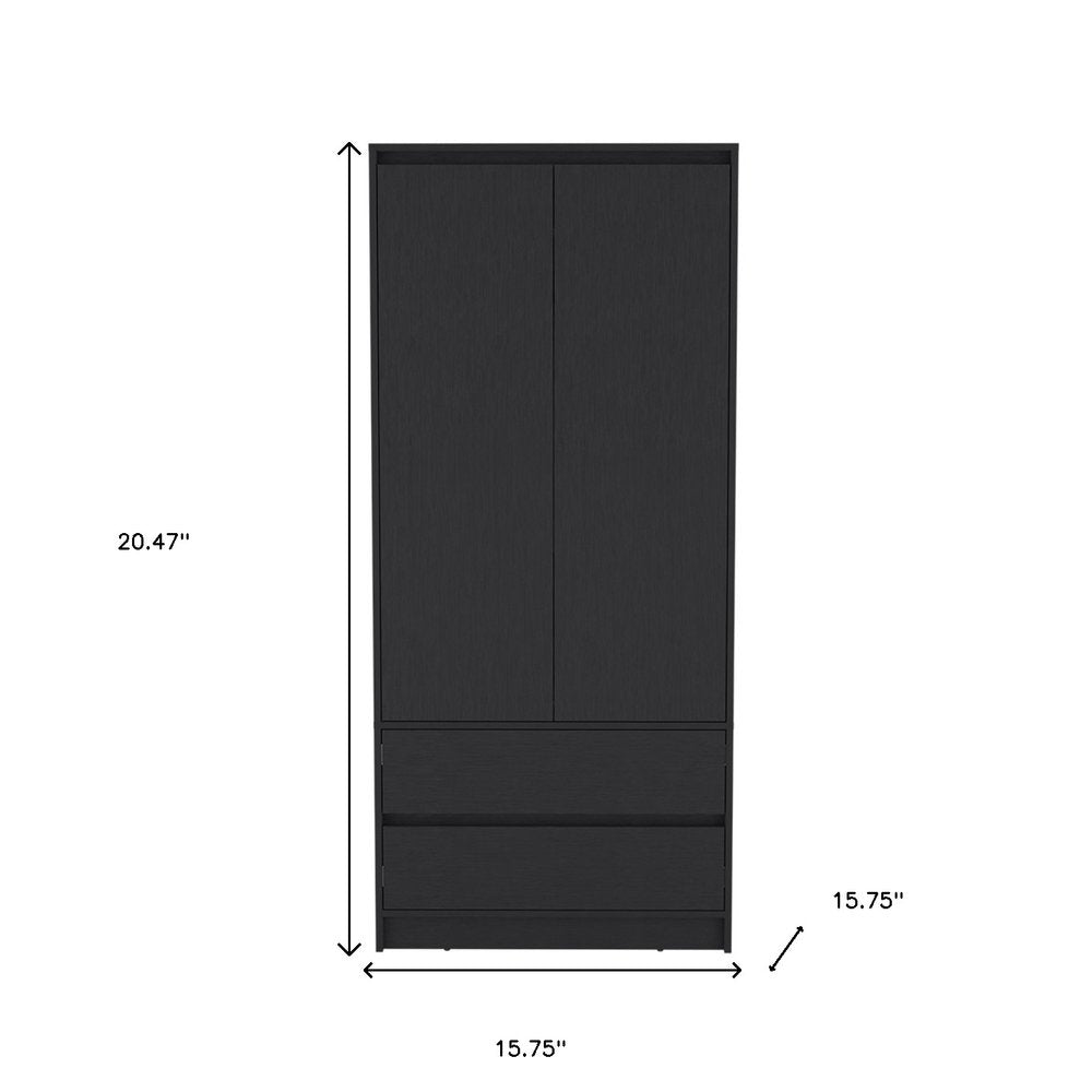 Three Piece Black Bedroom Set on a white background