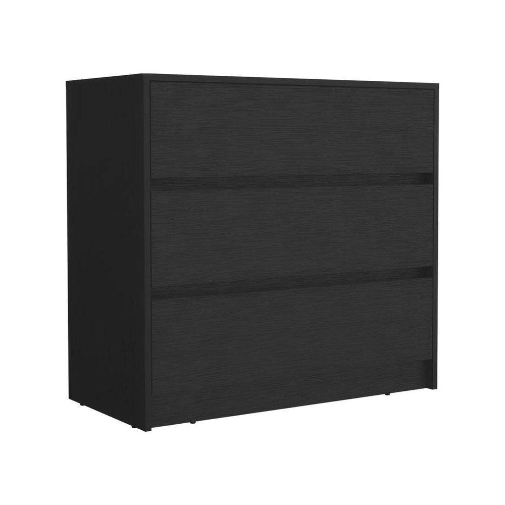Three Piece Black Bedroom Set on a white background