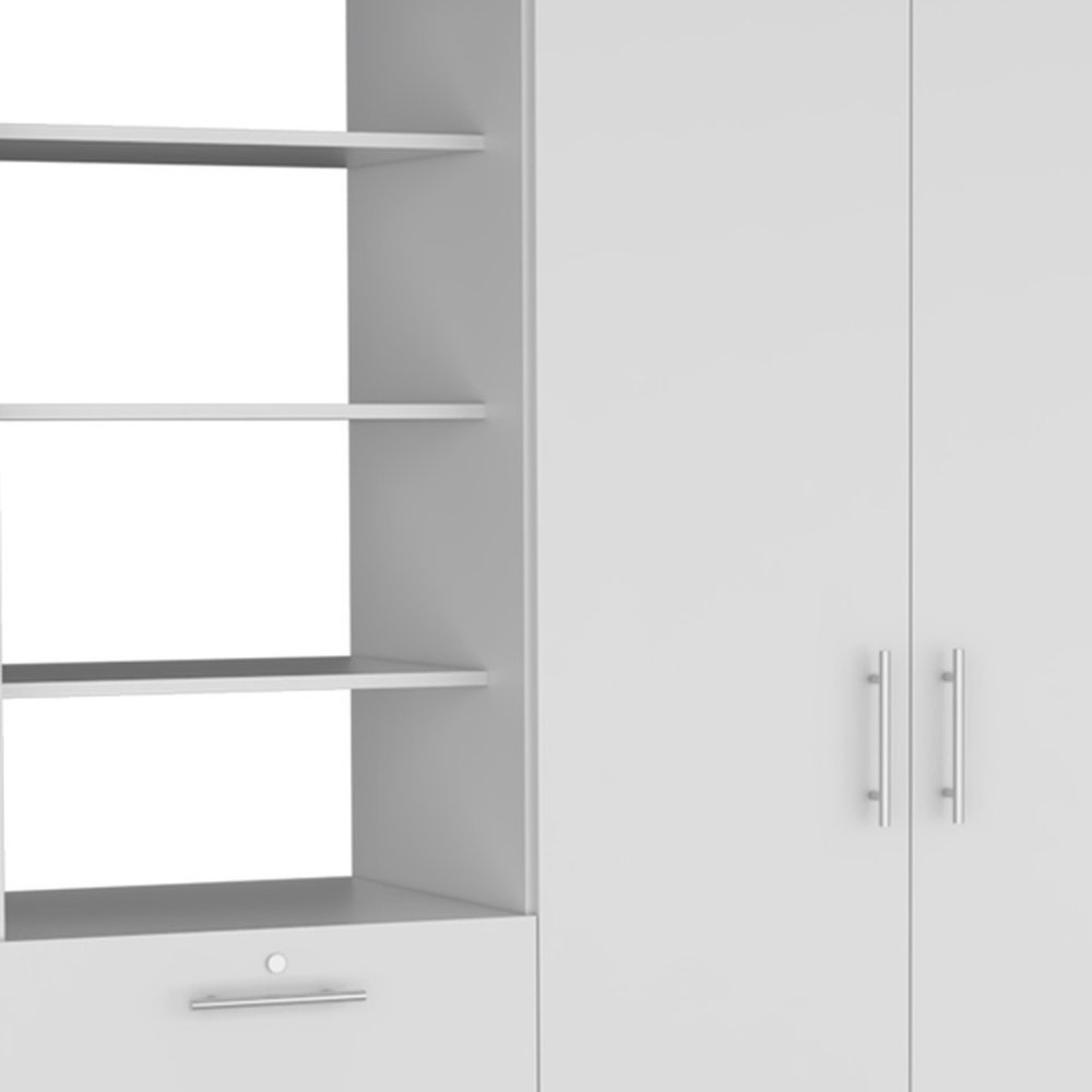 Two Piece White Bedroom Set on a white background