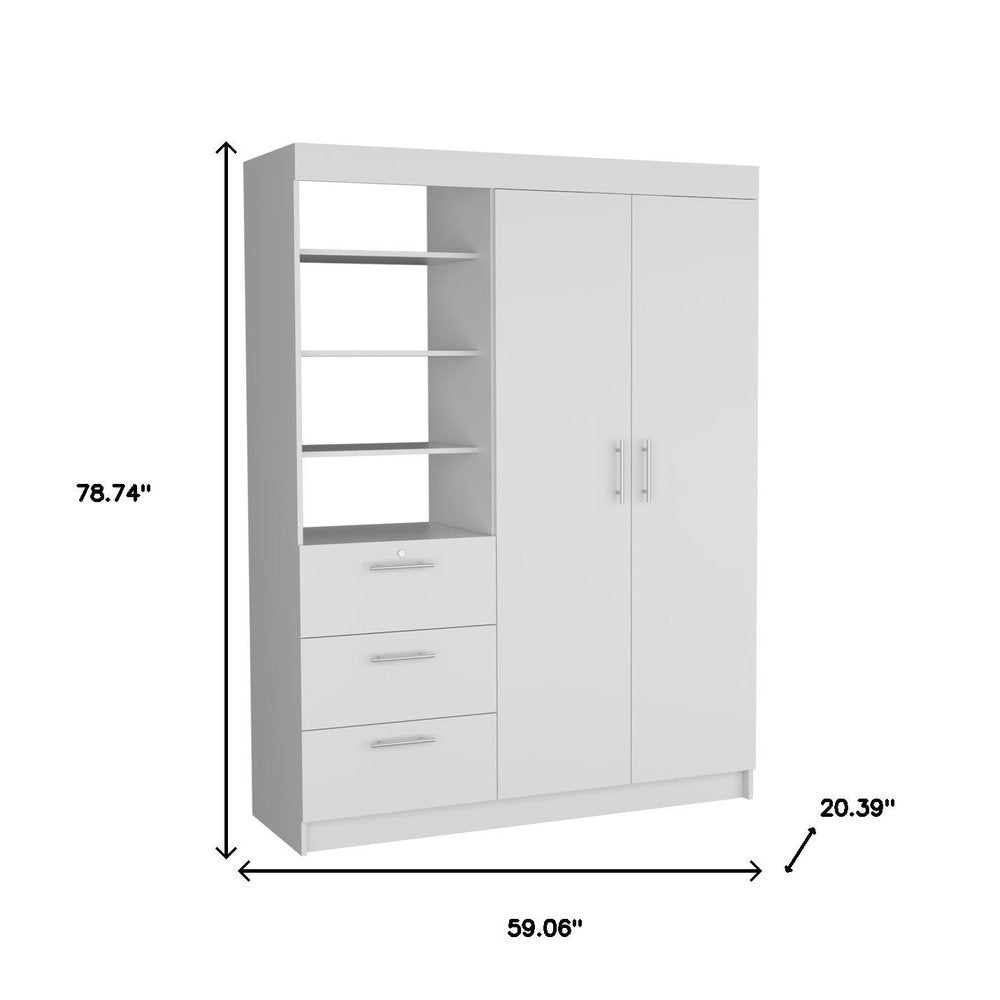 Two Piece White Bedroom Set on a white background