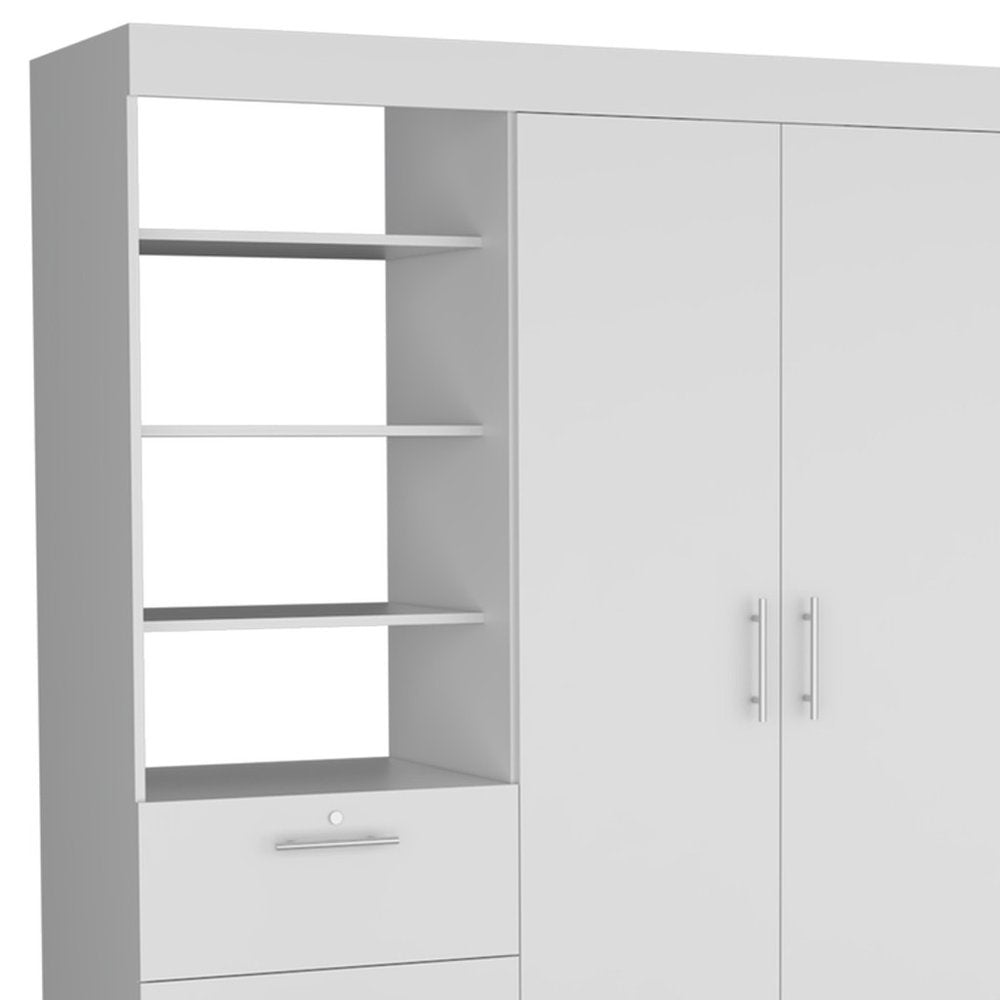 Two Piece White Bedroom Set on a white background