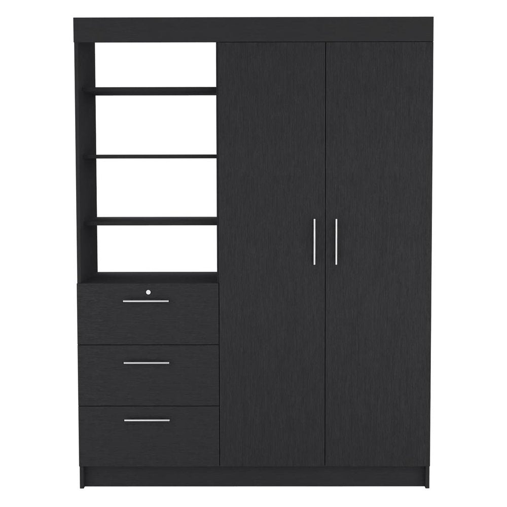 Two Piece Black Bedroom Set on a white background