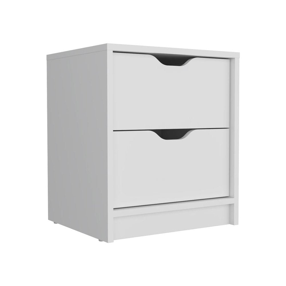 Two Piece White Bedroom Set on a white background