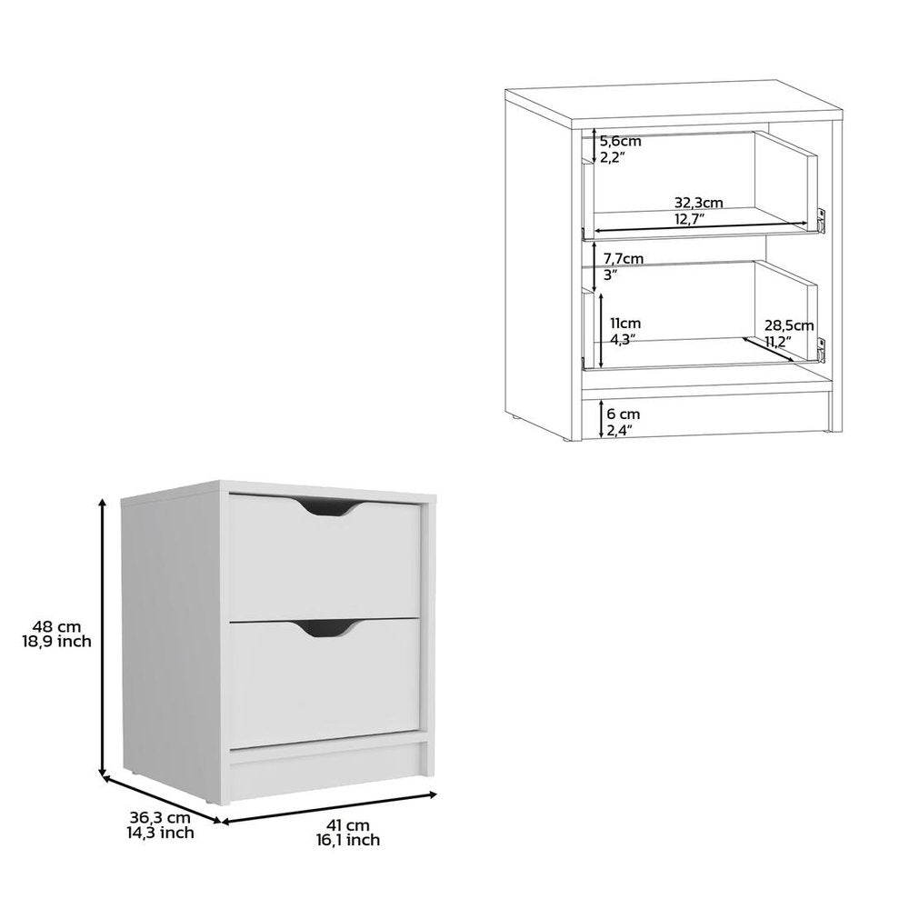 Two Piece White Bedroom Set on a white background