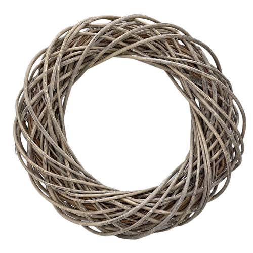 A 22-inch natural gray willow dried wreath on a white background.