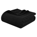 Twin Black Cotton Geometric Blanket on a white background