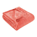 Twin Coral Fleece Plush Blanket on a white background