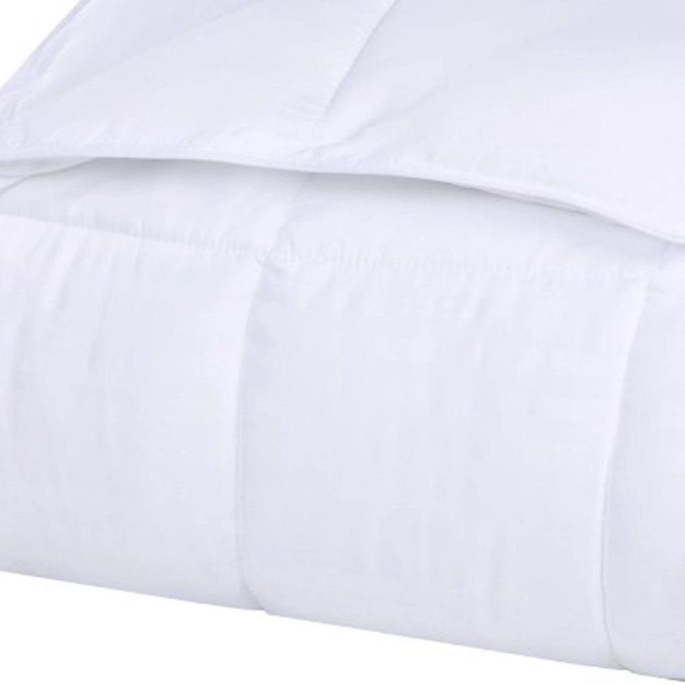 Twin White Cotton Striped Blanket