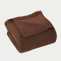 Twin Chocolate Cotton Waffle Weave Blanket on a white background