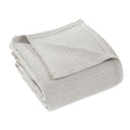 Twin Silver Cotton Waffle Weave Blanket on a white background