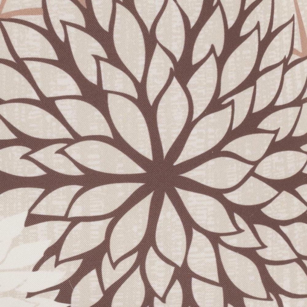 20" Brown Beige and Ivory Floral Indoor Outdoor Throw Pillow close-up highlighting the ivory fabric surface.