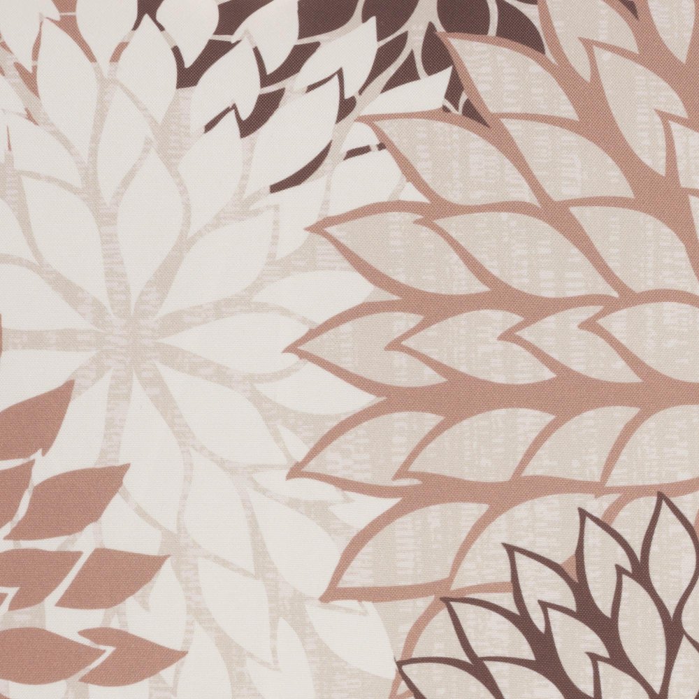 Close-up of 20" Brown Beige and Ivory Floral Indoor Outdoor Throw Pillow showing the ivory fabric texture.