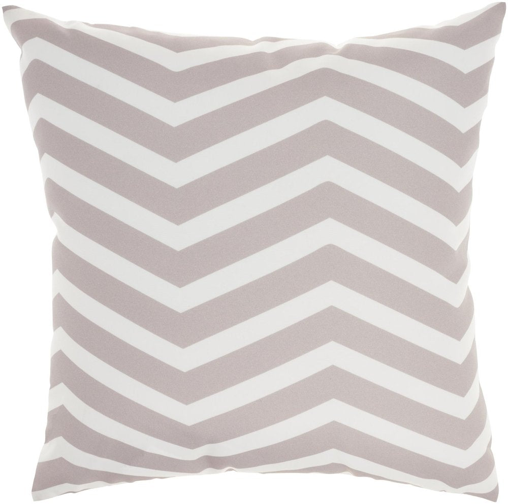 20" Brown Beige and Ivory Floral Indoor Outdoor Throw Pillow. Outdoor pillow isolated on a plain white background, showing a ivory fabric surface.