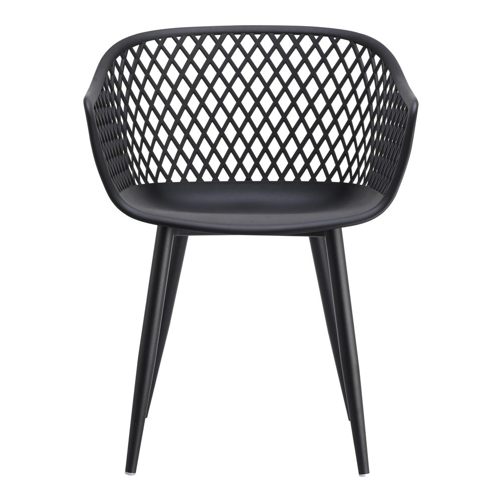 Set of Two White Heavy Duty Plastic Outdoor Stacking Dining Chairs