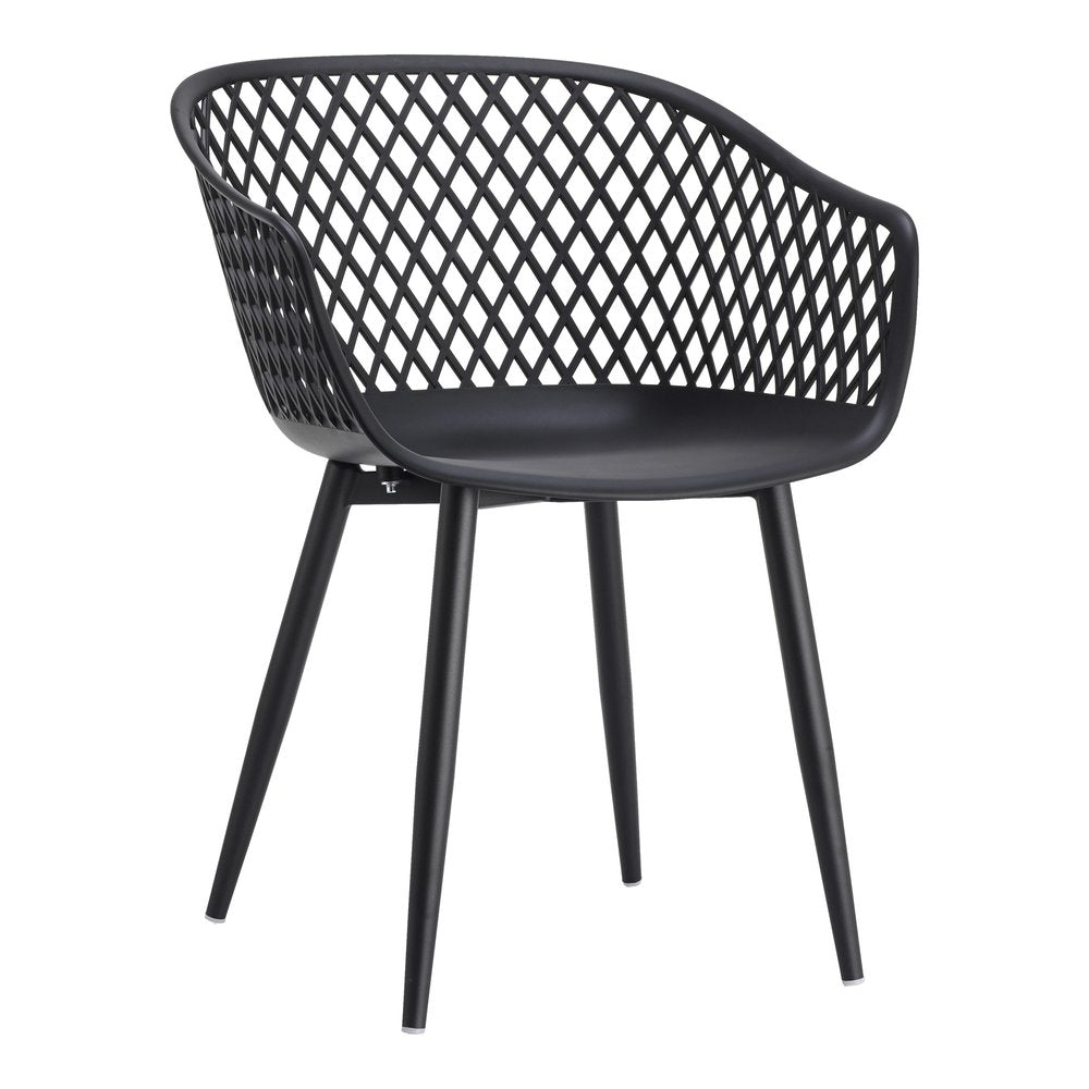 Set of Two White Heavy Duty Plastic Outdoor Stacking Dining Chairs