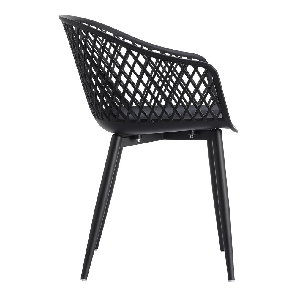 Set of Two White Heavy Duty Plastic Outdoor Stacking Dining Chairs