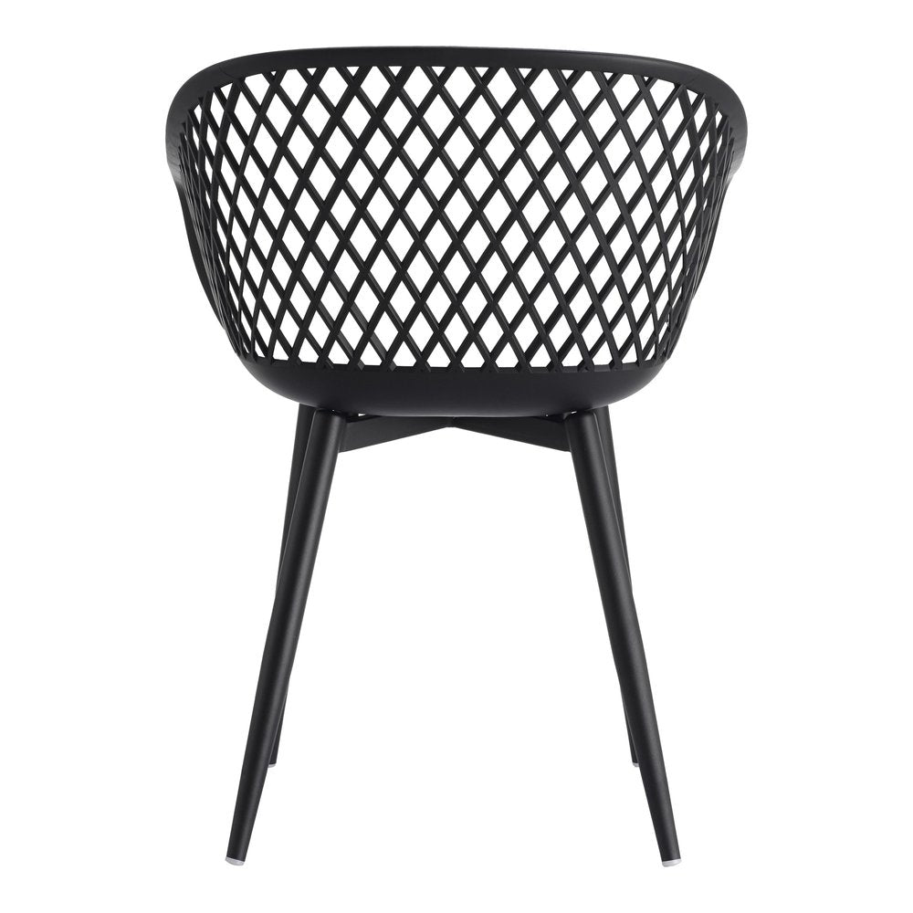 Set of Two White Heavy Duty Plastic Outdoor Stacking Dining Chairs