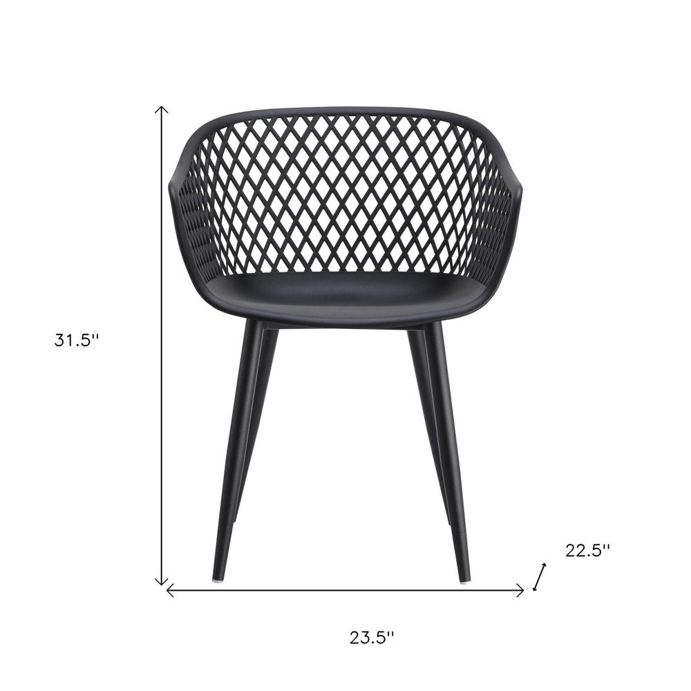Set of Two White Heavy Duty Plastic Outdoor Stacking Dining Chairs