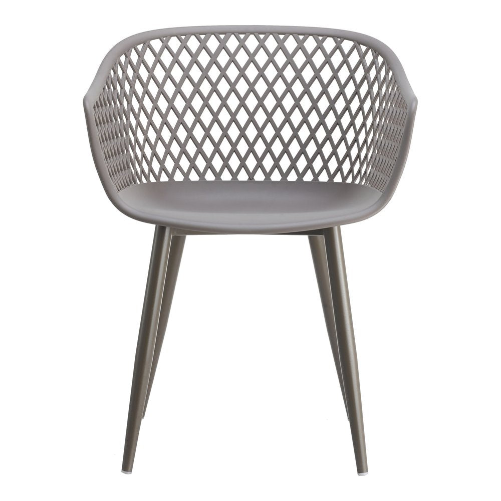 Set of Two White Heavy Duty Plastic Outdoor Stacking Dining Chairs