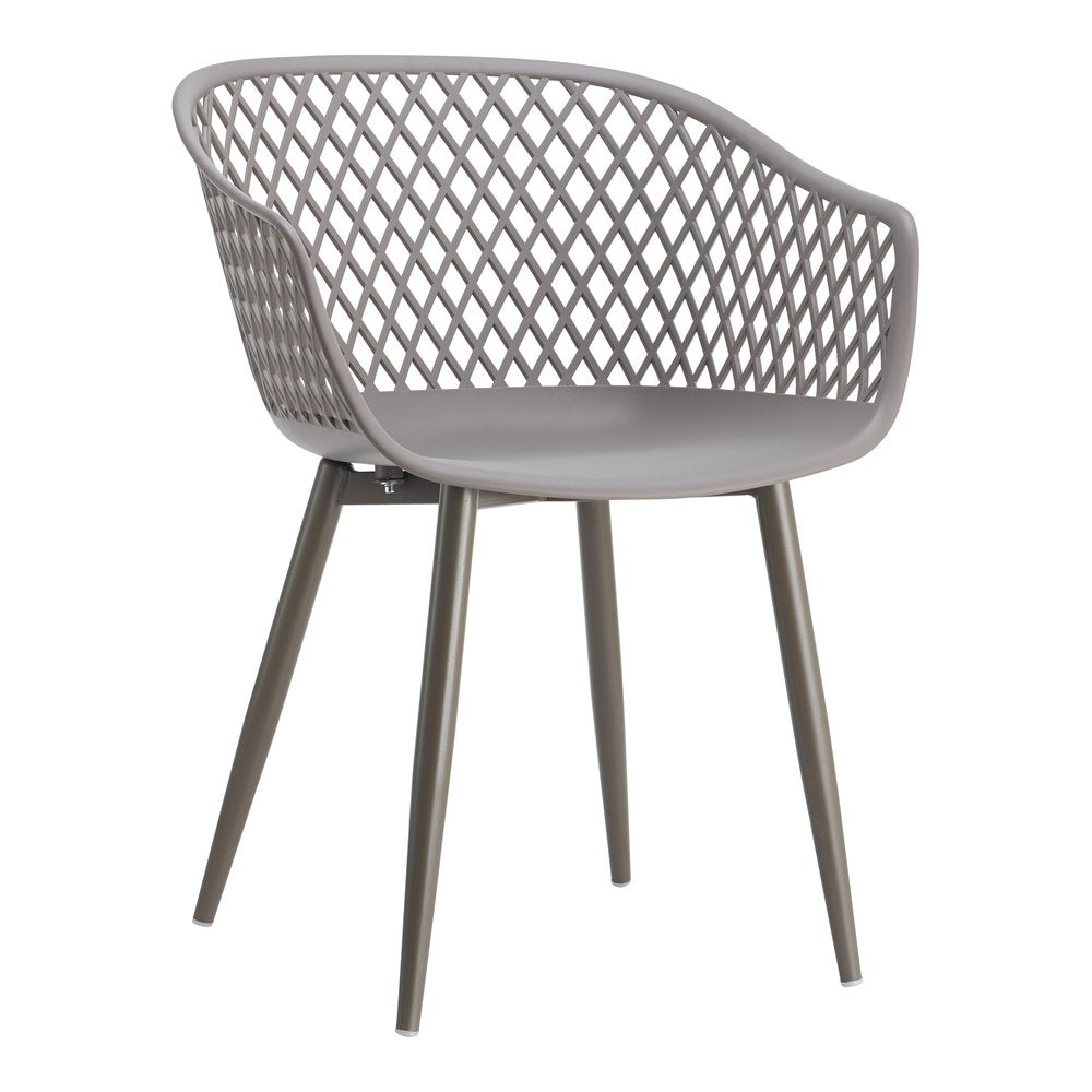 Set of Two White Heavy Duty Plastic Outdoor Stacking Dining Chairs