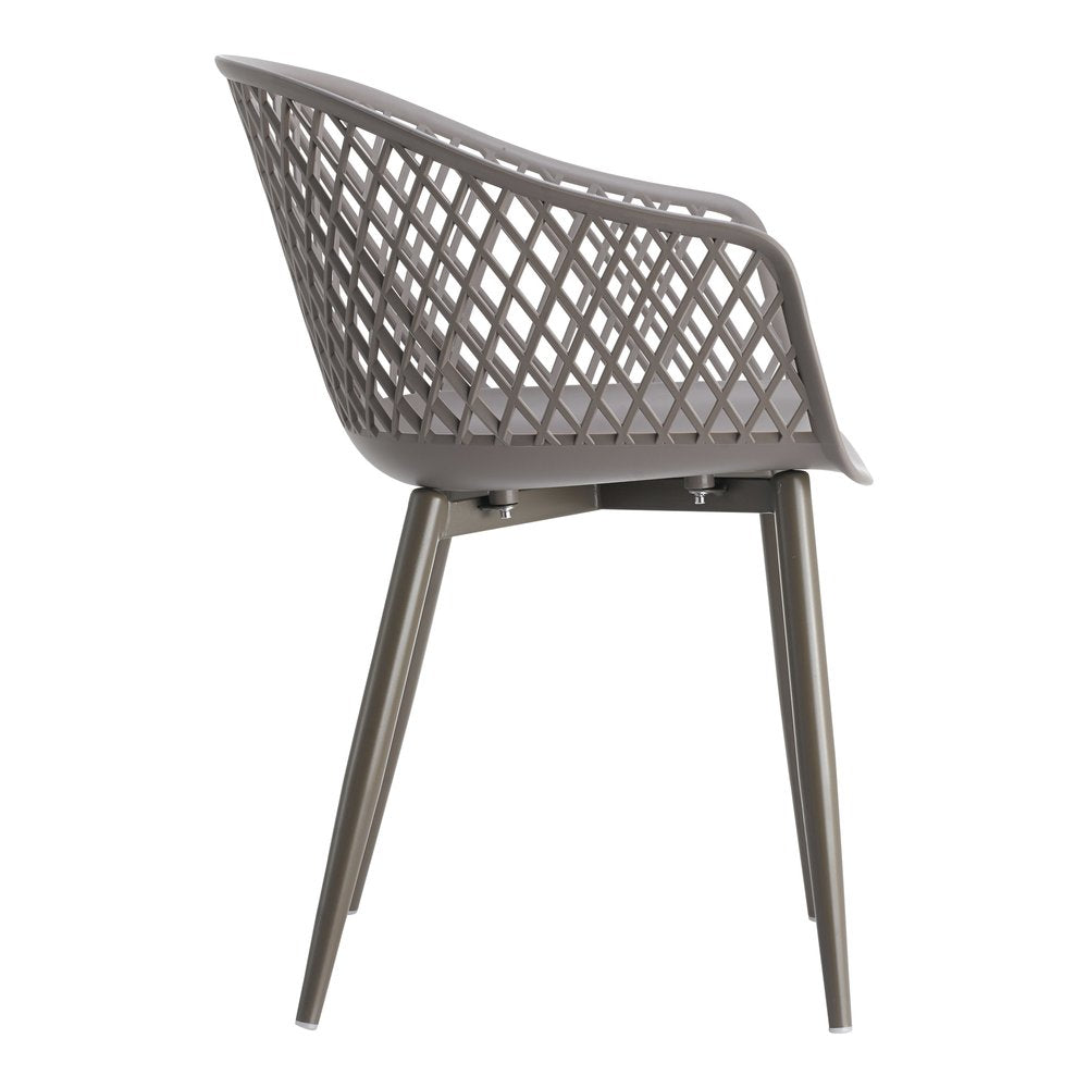 Set of Two White Heavy Duty Plastic Outdoor Stacking Dining Chairs