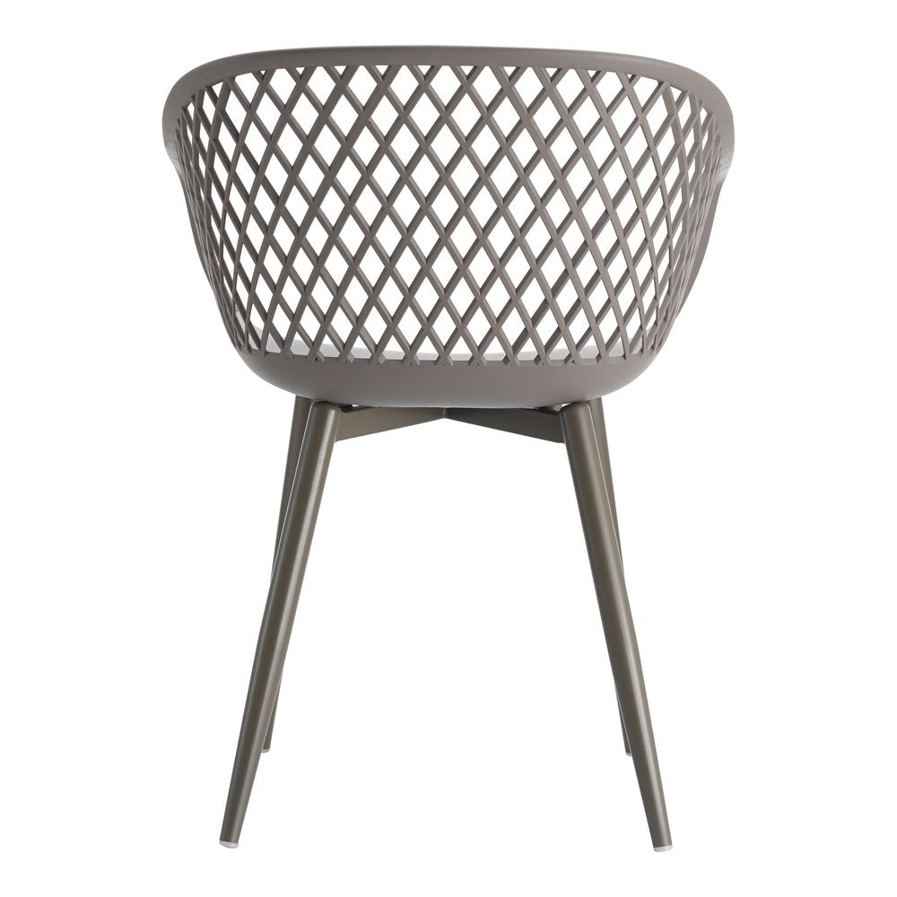 Set of Two White Heavy Duty Plastic Outdoor Stacking Dining Chairs