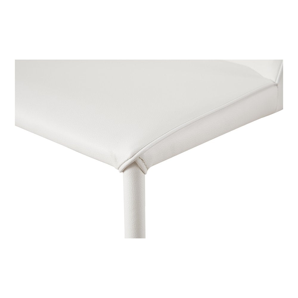 Set of Two White Faux Leather Dining Side Chairs