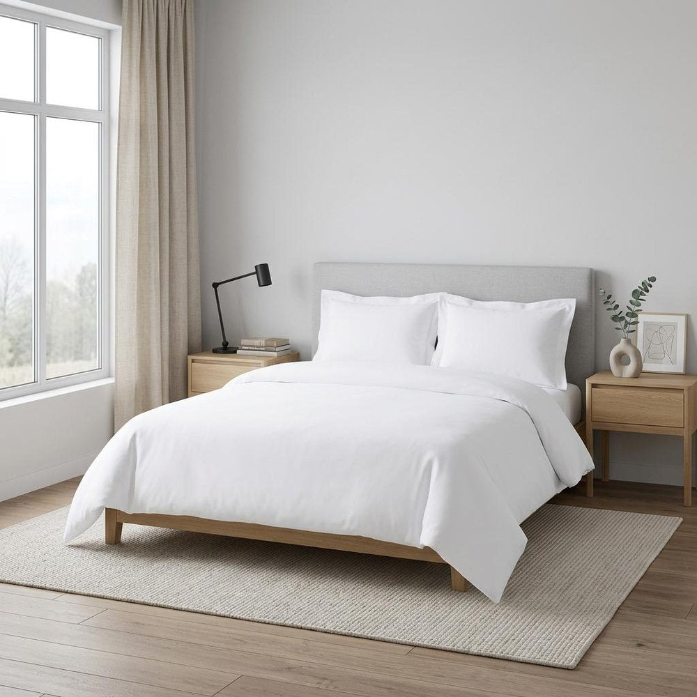 White Queen Cotton Blend 1000 Thread Count Washable Duvet Cover Set