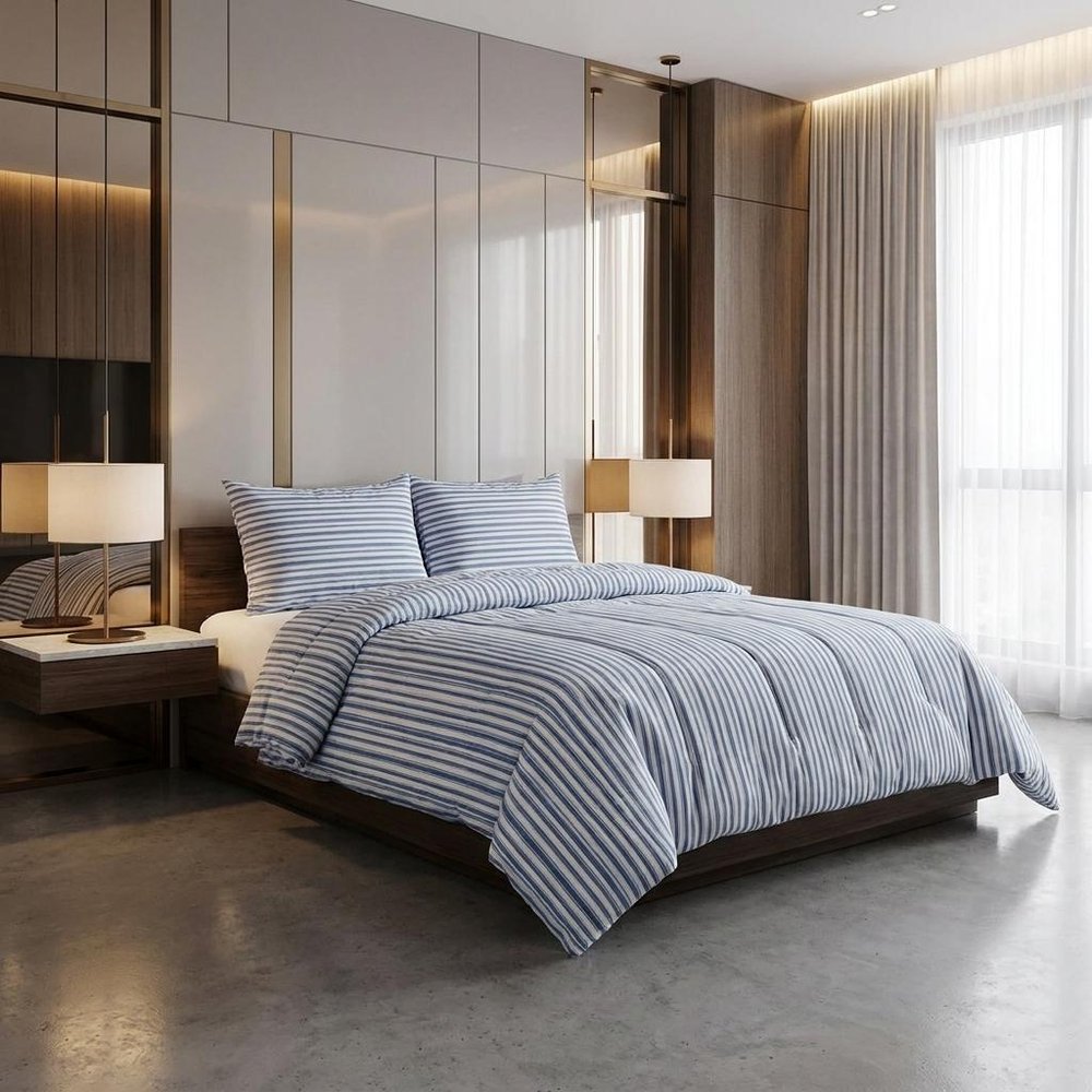 Platinum Queen Cotton Washable Duvet Cover Set With Two Shams