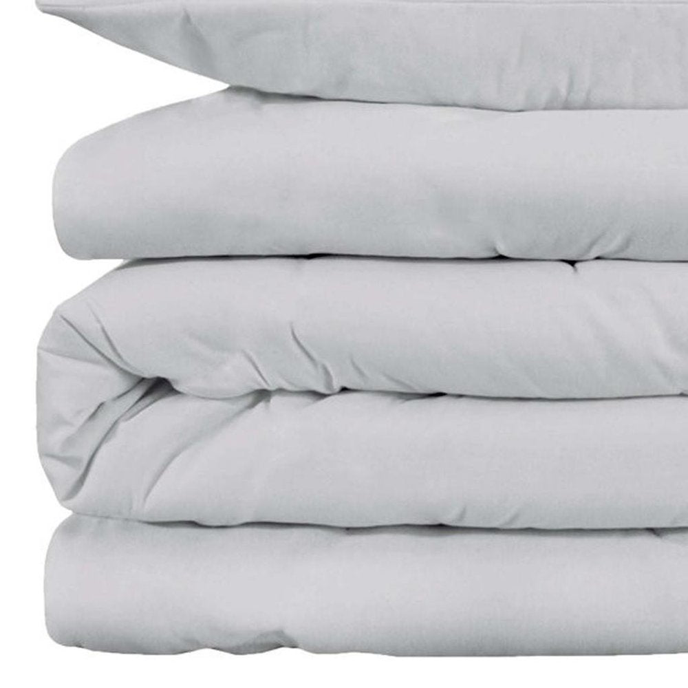 Platinum Queen Cotton Washable Duvet Cover Set With Two Shams close-up detail