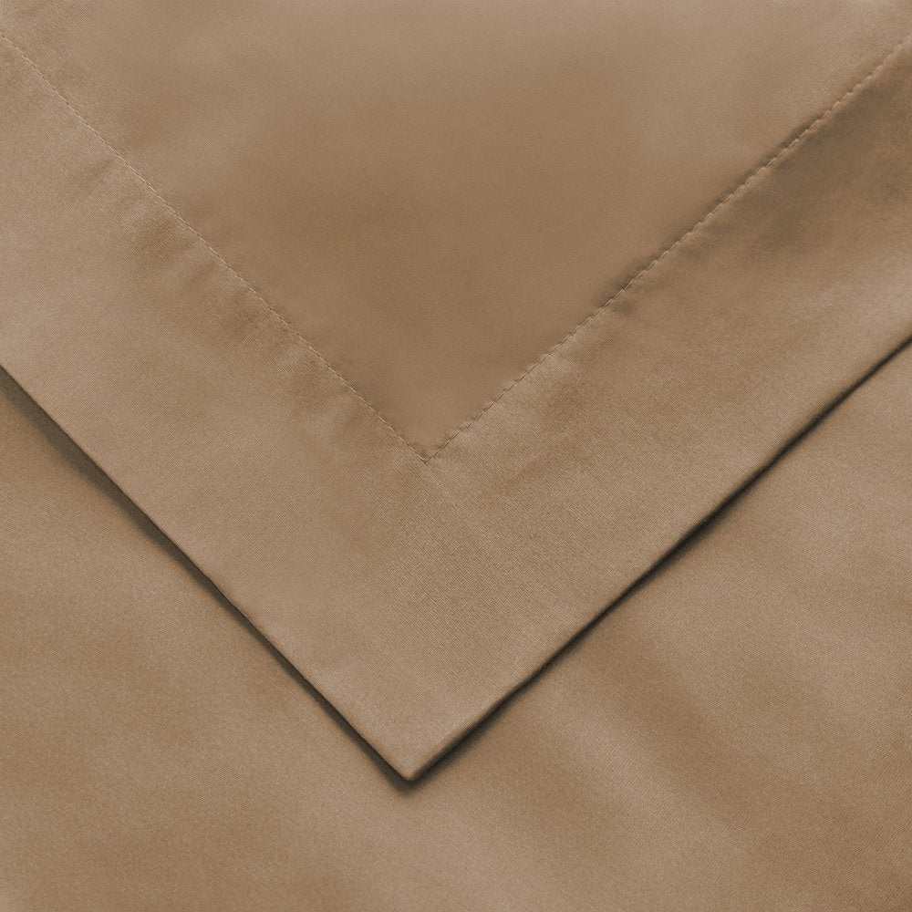 Taupe Queen Cotton Washable Duvet Cover Set With Two Shams