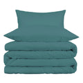 Sea Green King Cotton Washable Duvet Cover Set With Two Shams on a white background