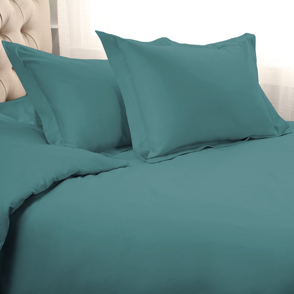 Sea Green King Cotton Washable Duvet Cover Set With Two Shams