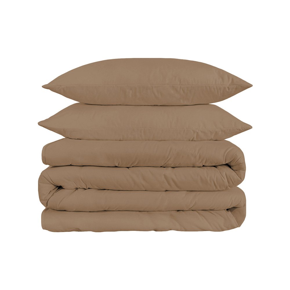 Taupe Queen Cotton Washable Duvet Cover Set - 10.38" H x 14.50" W x 3.75" D