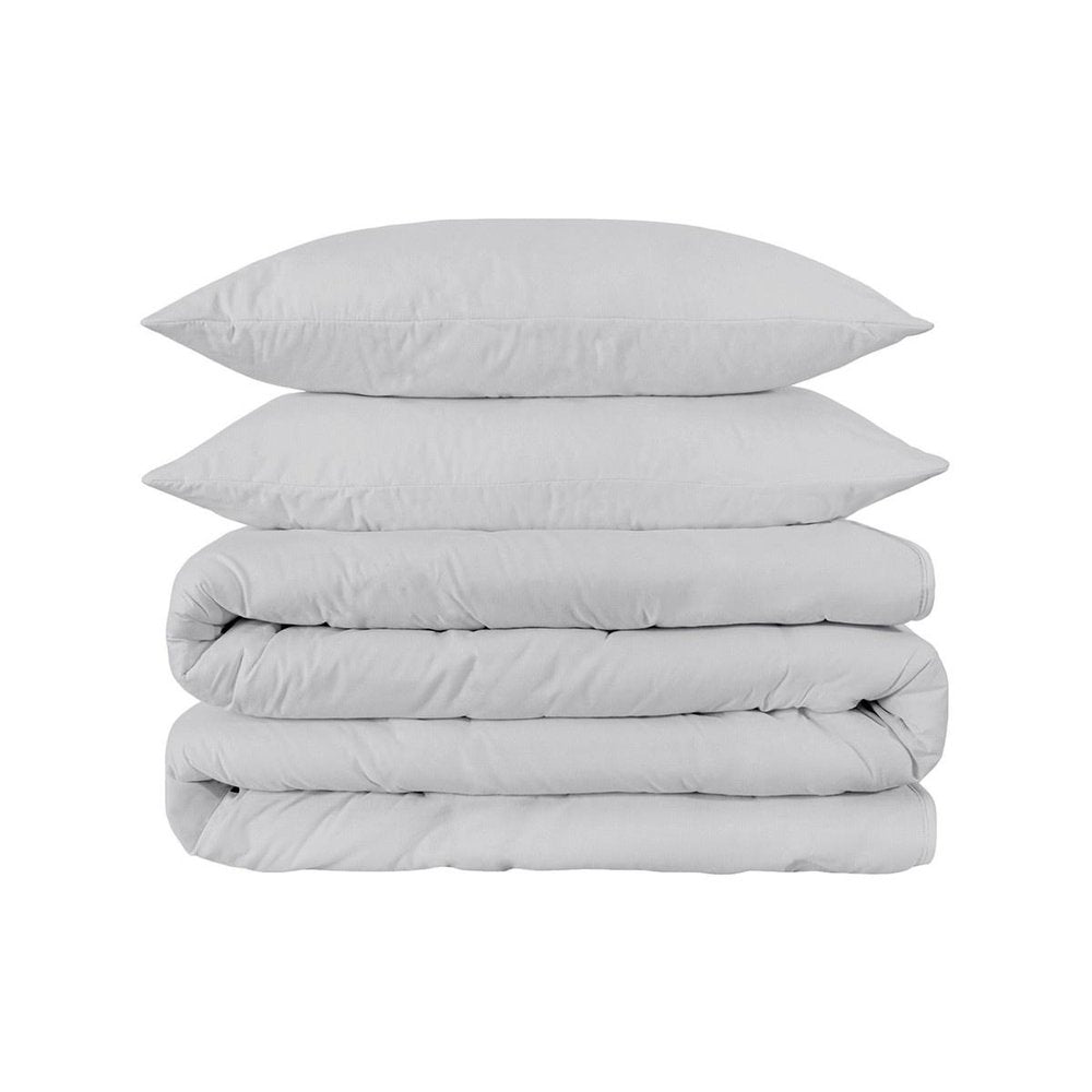 Platinum King Cotton Washable Duvet Cover Set on a white background
