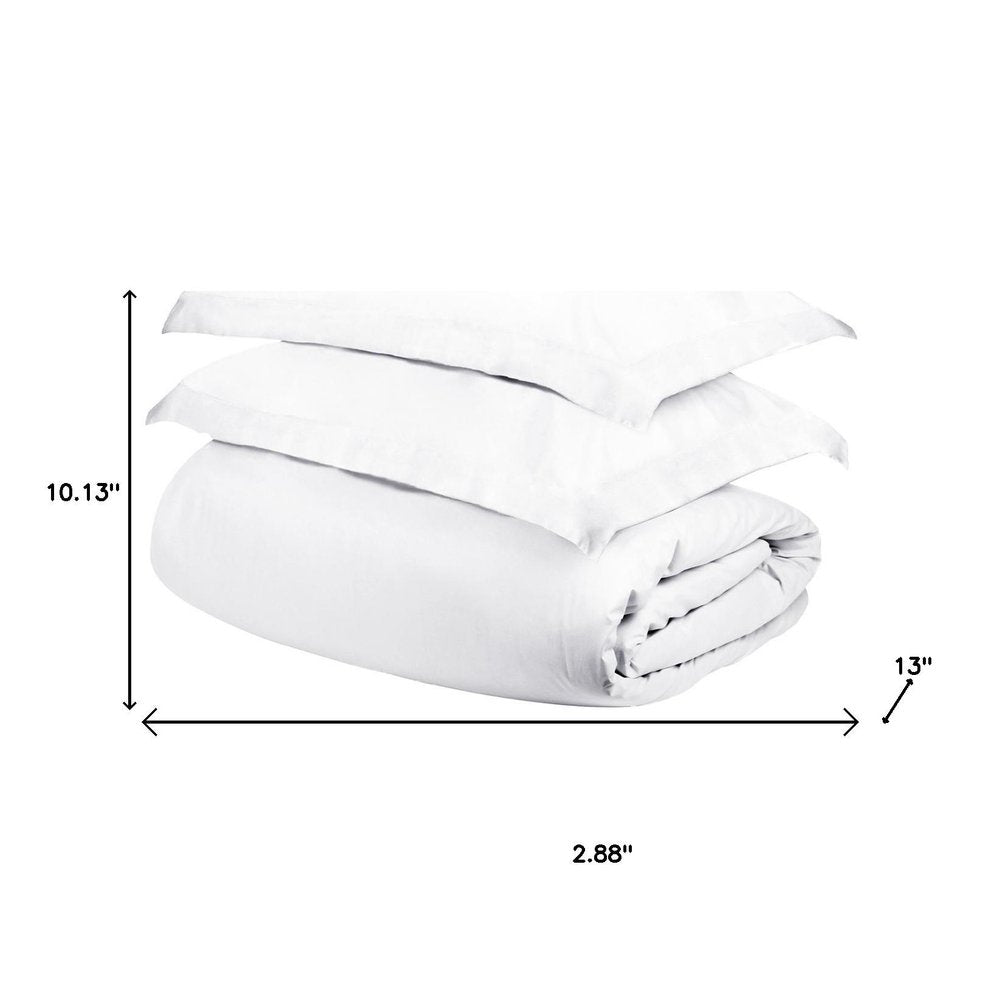 White Queen Cotton Washable Duvet Cover Set With Two Shams