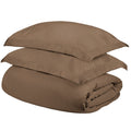 Taupe Twin Cotton Washable Duvet Cover Set on a white background