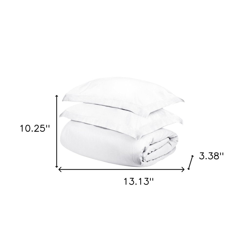 White Queen Cotton Washable Duvet Cover Set on a white background