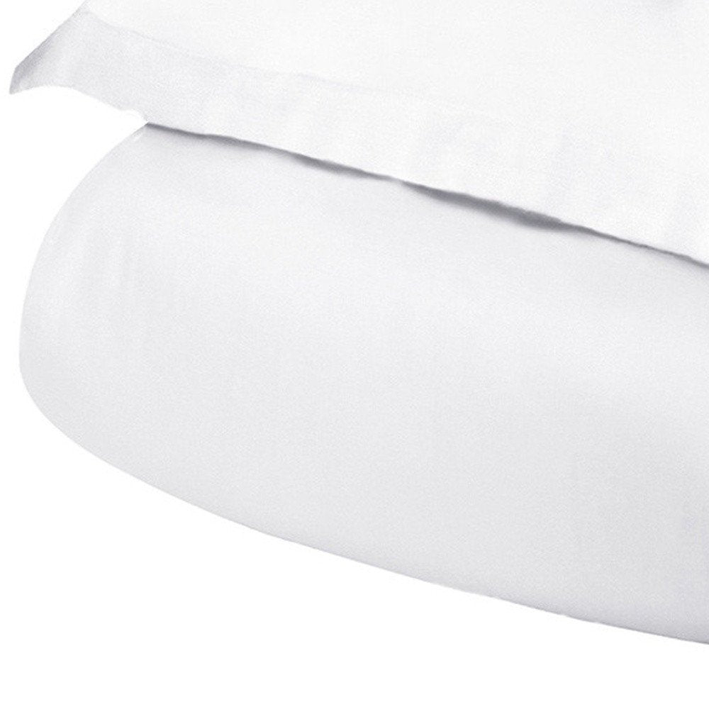 White Queen Cotton Washable Duvet Cover Set on a white background