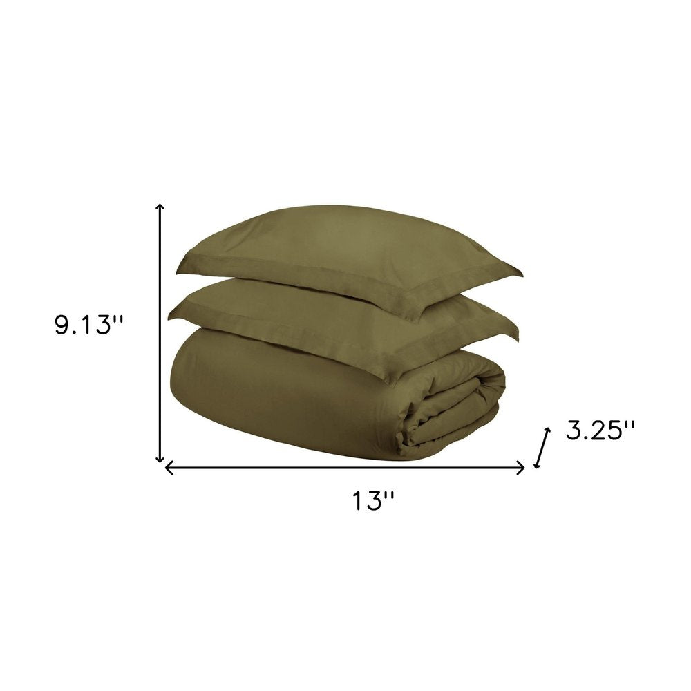 Sage Twin Cotton Washable Duvet Cover Set
