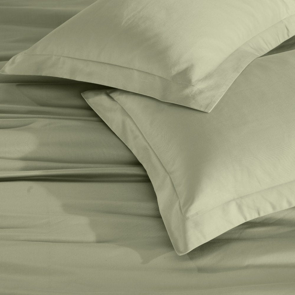 Sage King Cotton Washable Duvet Cover Set