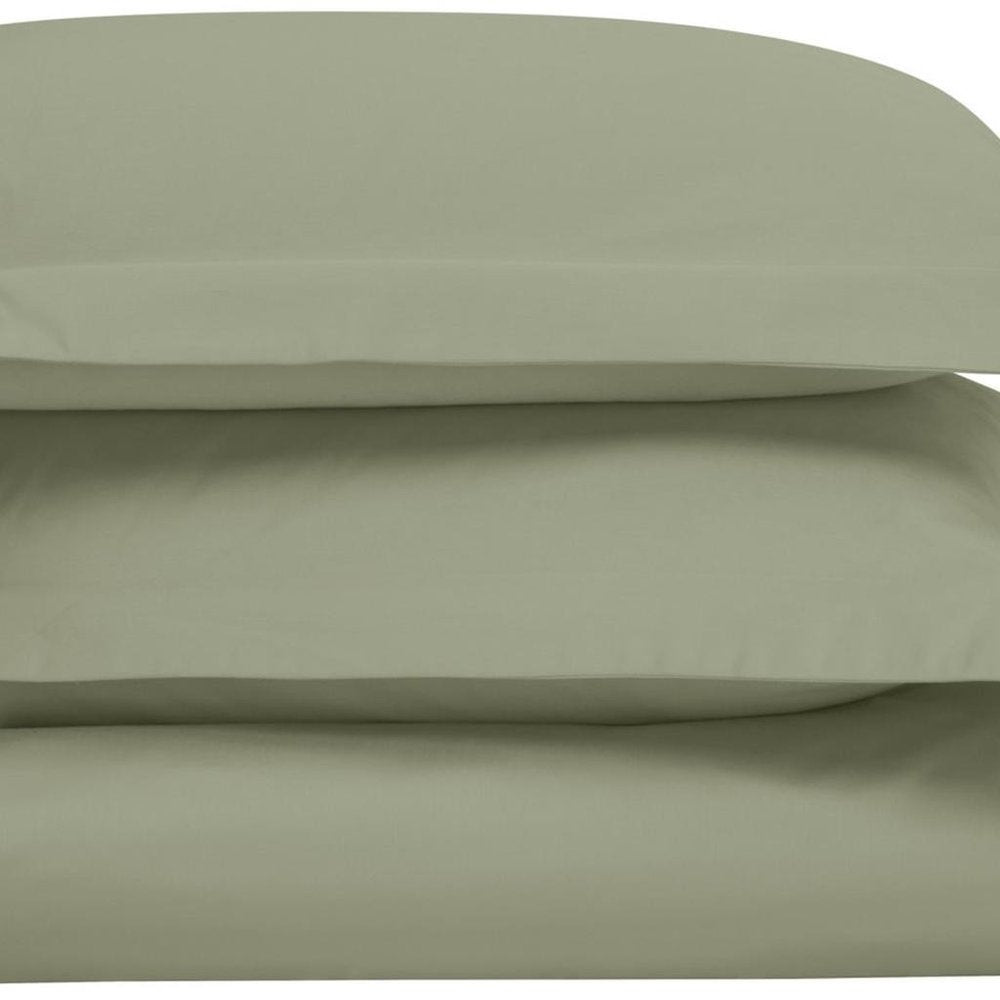 Sage King Cotton Washable Duvet Cover Set close-up detail