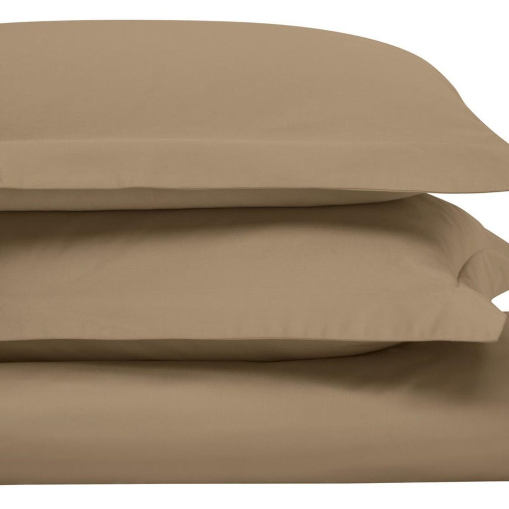 Taupe King Cotton Washable Duvet Cover Set close-up detail