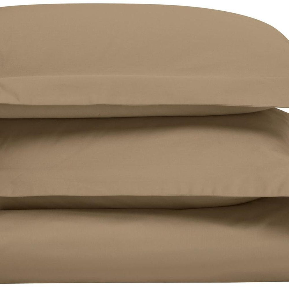 Taupe King Cotton Washable Duvet Cover Set