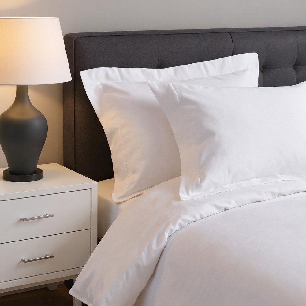 White King Cotton Washable Duvet Cover Set With Two Shams in a home interior