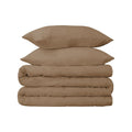 Taupe Twin Cotton Washable Duvet Cover Set With Sham on a white background