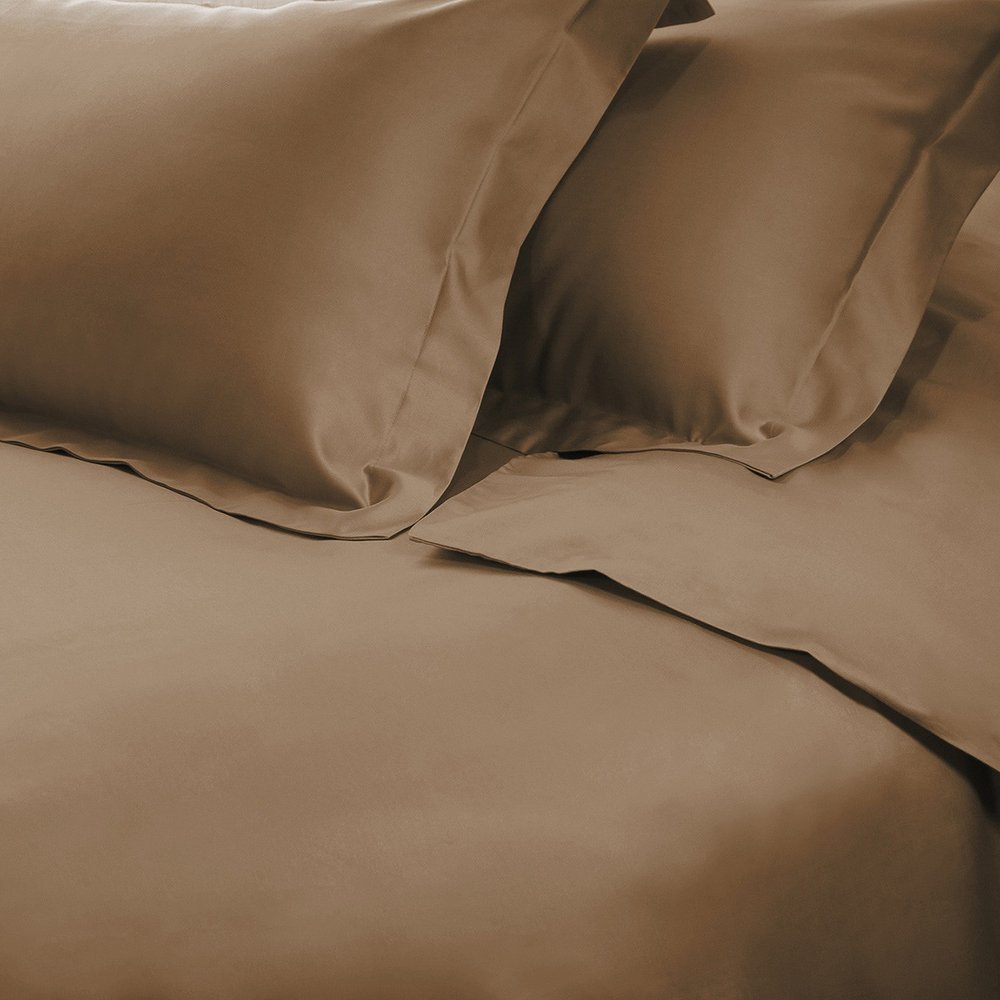 Taupe Twin Cotton Washable Duvet Cover Set With Sham
