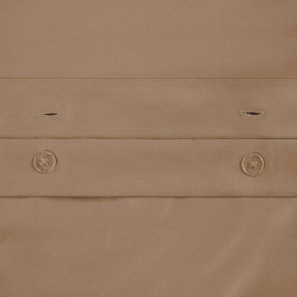 Taupe Twin Cotton Washable Duvet Cover Set With Sham