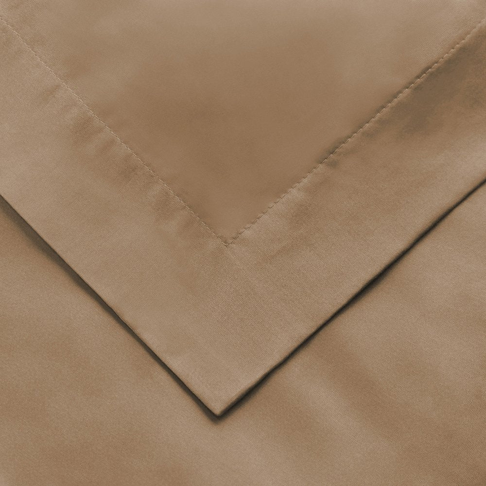 Taupe Twin Cotton Washable Duvet Cover Set With Sham